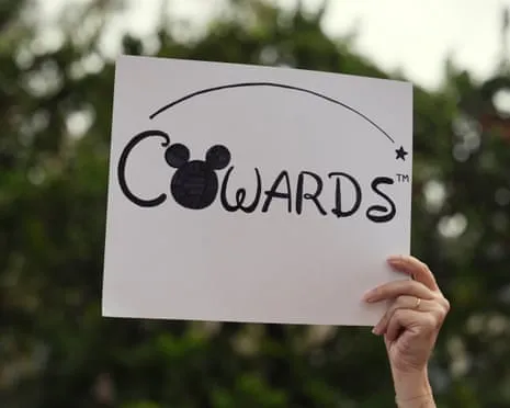 Hundreds Demonstrate Outside Disney Headquarters Concerning ‘Authoritarian’ Jimmy Kimmel Cancellation
